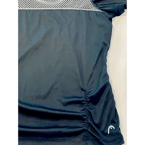 Head Women's Activewear Fitness Black Gray Net Workout Running Top Shirt Medium - Picture 2 of 12